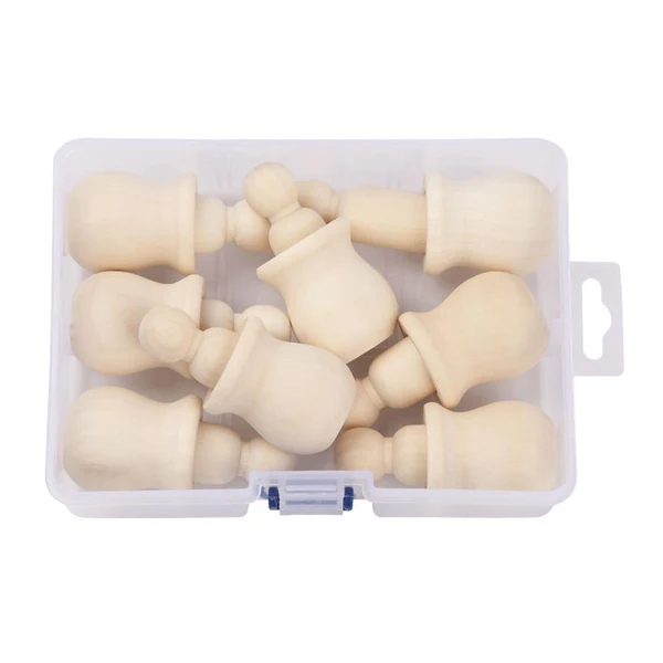 Clean Maxbell 8x Natural Wooden Peg Doll Jar Bottom Wood Blank Figures Ornament with Case Luxury