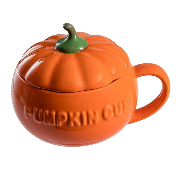 Exceptional Maxbell Pumpkin Ceramic Coffee Mug Milk Soup Cup With Lid Breakfast Water Mug Big Classic