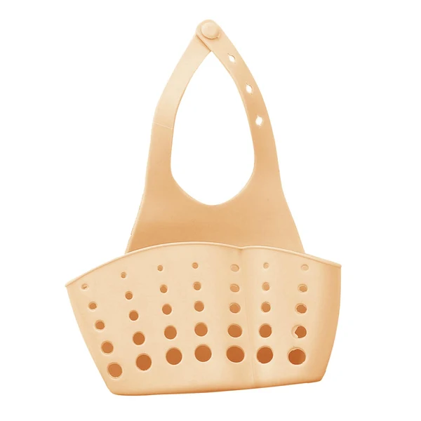 Long-Lasting Maxbell Kitchen Sink Corner Hanging Drain Rack with Adjustable Button Khaki Clean