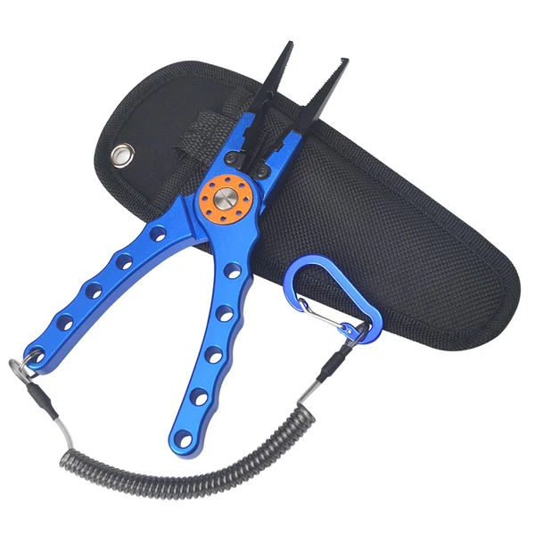 Comfortable Maxbell Fishing Pliers Scissors Cutter Fish Lip Hook Remover Lanyard Blue Breathable