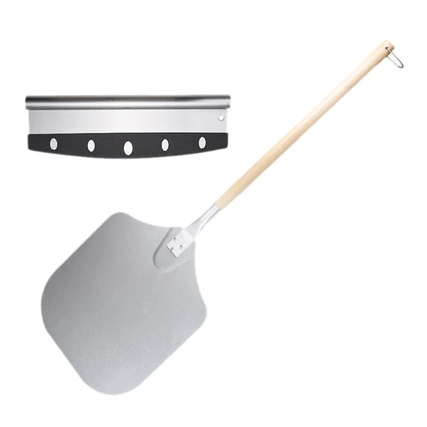 Authentic Maxbell Alloy Pizza Peel Long Wooden Handle Pizza Cake Lifter Transfer Paddle Shovel Durable