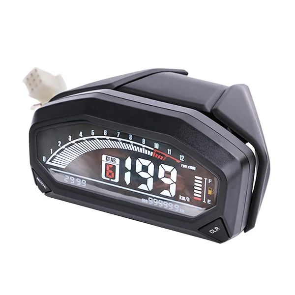 Casual Maxbell Universal Motorcycle Speedometer LCD Digital Odometer Guage 199km h 1200 rpm Effective