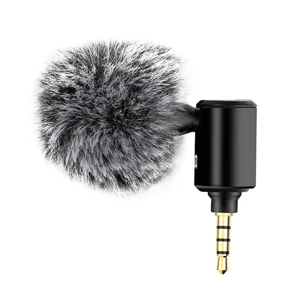 Refined Maxbell Condenser Microphone Phone Mic Plug and Play for iPhone Black 3.5mm Elegant