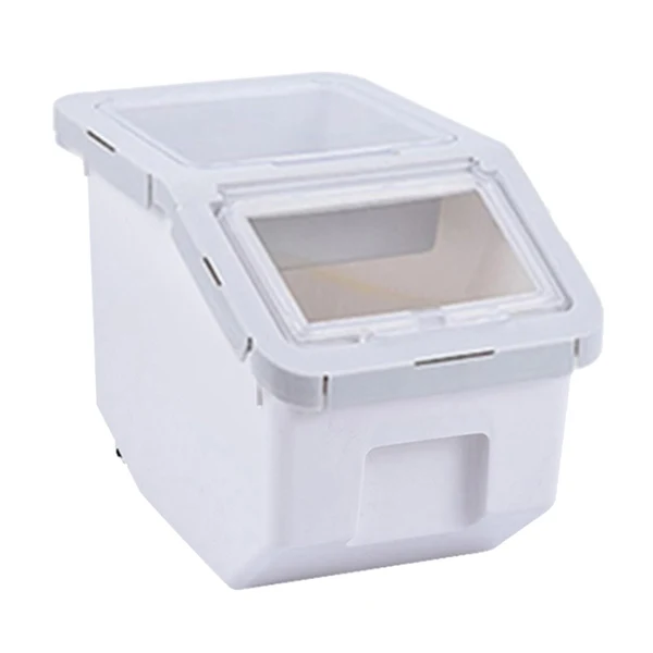 Trendy Maxbell 5kg Large Kitchen Pet Food Storage Container Airtight Rice Storage Tank Gray Secure