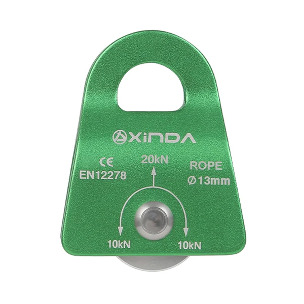 Environmentally Friendly Maxbell 20KN General Purpose Mobile Pulley for Rock Tree Climbing 13mm Rope Pulley Green Sustainable