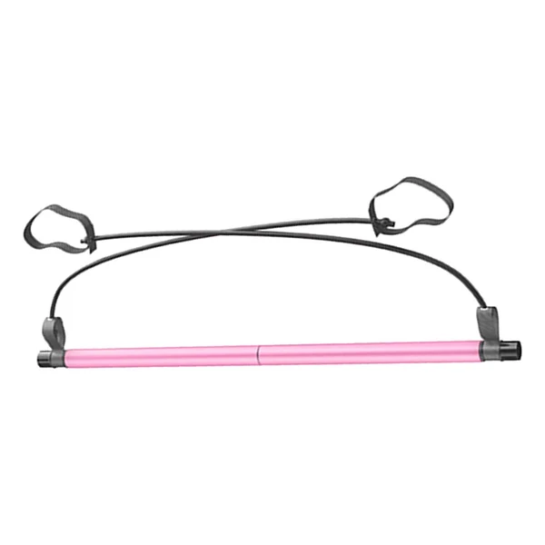 Certified Maxbell Portable Pilates Bar Gym Stick Exercise Resistance Band Fitness Pink Top-Quality