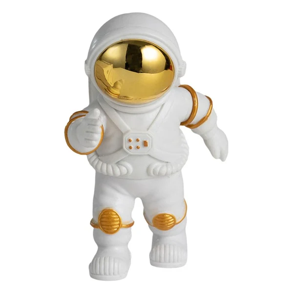 Certified Maxbell Resin Astronaut Figurines Sculpture Spaceman Miniatures Golden Walking Authentic