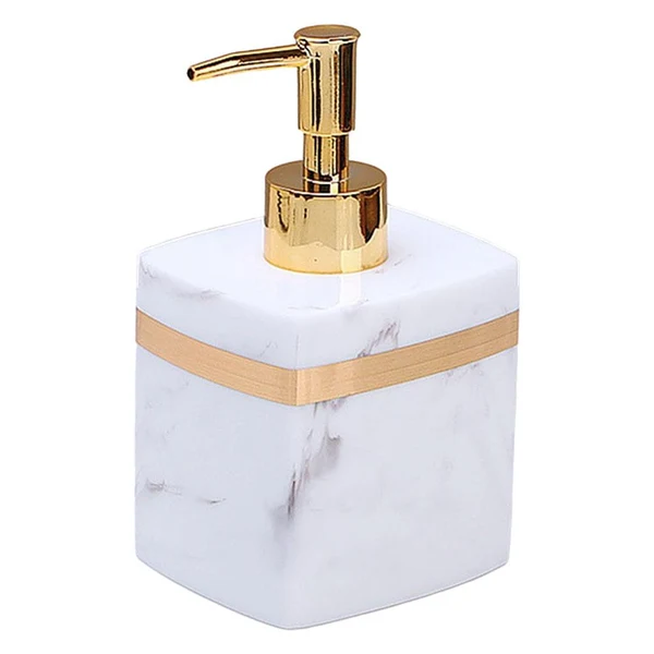 Soft Maxbell Resin Soap Dispenser Reusable for Tabletop Kitchen Bathroom Shower Shampoo White-400ML Secure