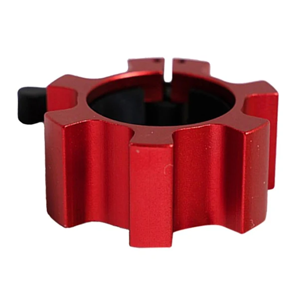 Optimized Maxbell Solid Dumbbell Clamp Collars Barbell Spin Lock Gym Weight Bar Clip Red High-Quality