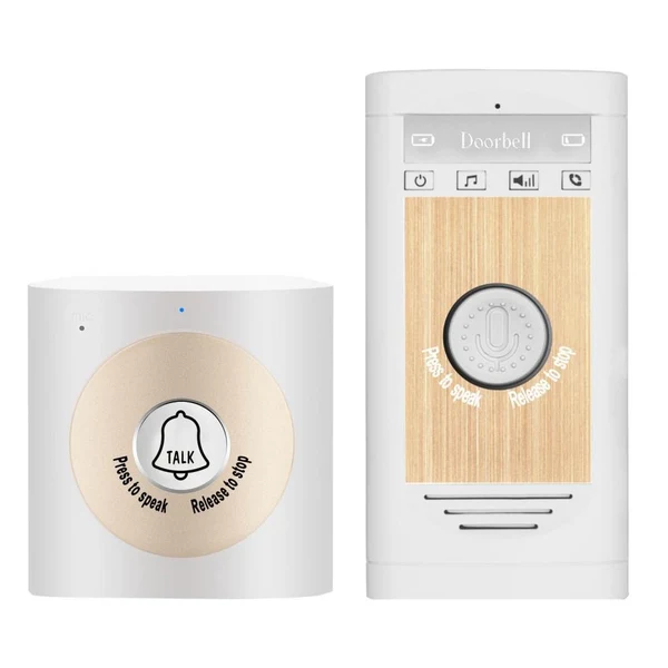 Innovative Maxbell Wireless Intercom Doorbells Two-Way Talk Doorbell Interphone White-Golden Comfortable