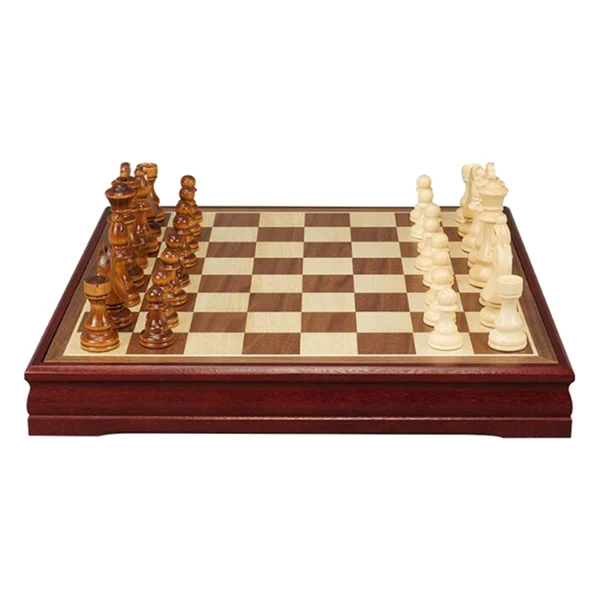 Quality Maxbell Handmade Wood International Travel Chess Set Board Game Toy 30x30x4cm Stylish