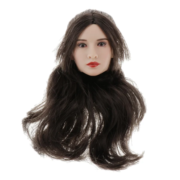 Smooth Maxbell 1 6 Scale Female Figure Head Sculpt Beauty Charming Girl Doll Head Brown Sophisticated