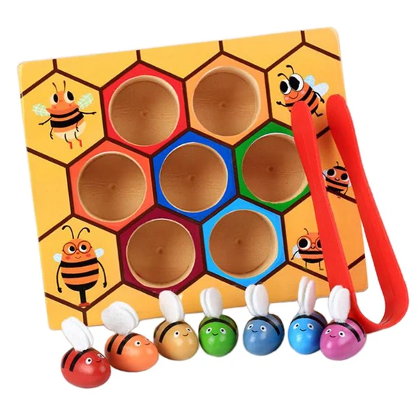 Dependable Maxbell Kids Montessori Clip Small Bee Toy Music Wooden Intelligence Cognition Toy Optimized