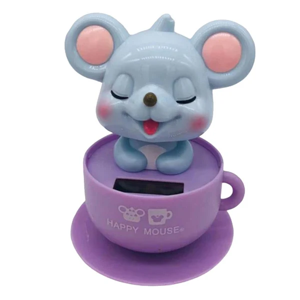 Safe Maxbell Solar Powered Dancing Rat Ornament Car Dashboard Decor Kids Toy Light Blue Next-Generation