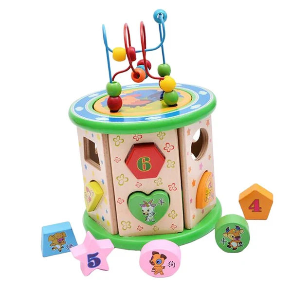 Solid Maxbell Intelligence Beads String Kids Early Education Shape Colorful Toy Boxed Stylish
