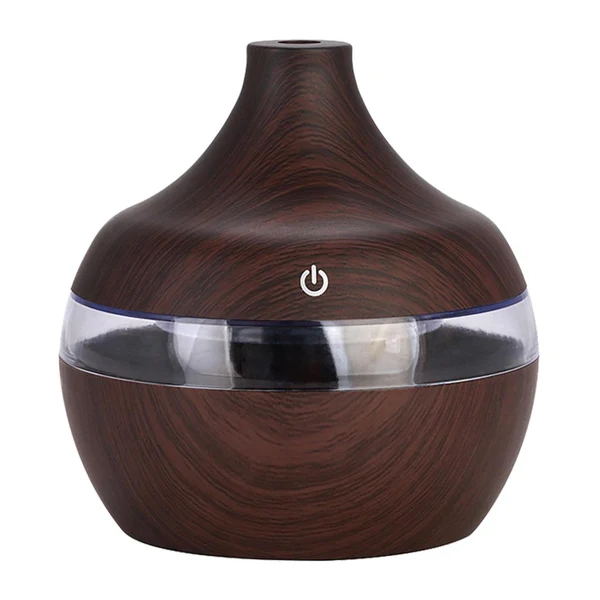Green Maxbell Wood Grain USB LED Home Essential Oil Diffuser Mute Humidifier Dark Brown Genuine