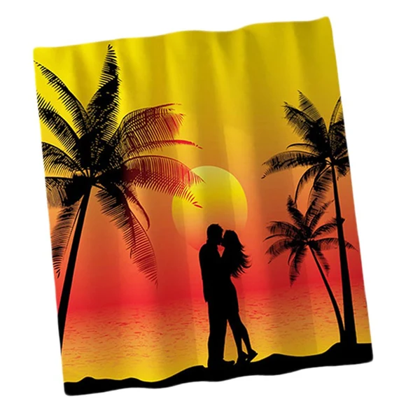 Selected Maxbell Sunset Style Bathroom Shower Curtain Hooks Included Romanticism Home Decor C Detailed