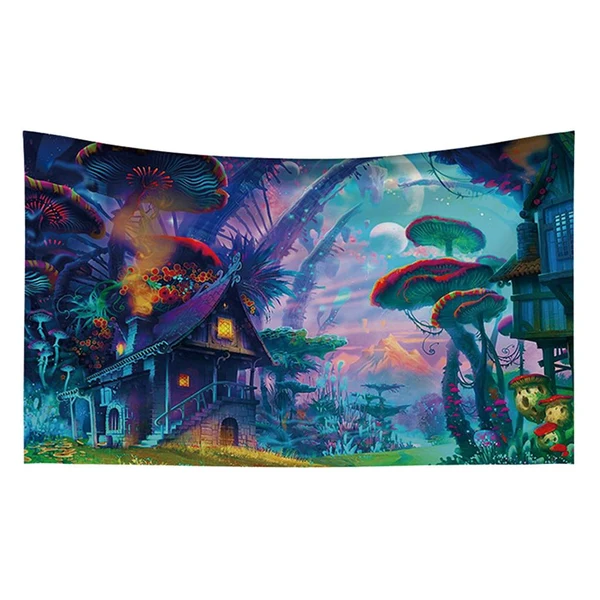 Relaxed Maxbell Style 3D Printed Wall Hanging Tapestry Window Curtains 200 x 150cm Excellent