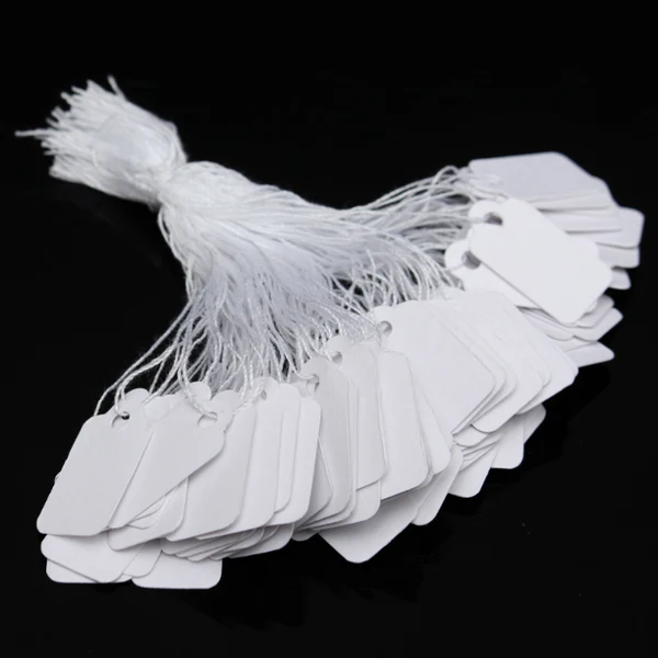 High-Performance Maxbell 100pcs Price Tags Tie On White Strung Display Blank Paper Price Labels Reliable