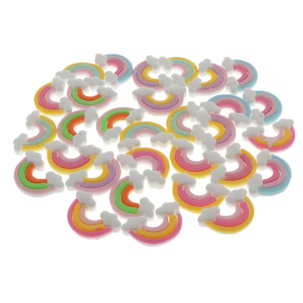 First-Class Maxbell 30 Pieces Kawaii Rainbows Resin Flatback Cabochon Embellishments DIY Crafts Superior