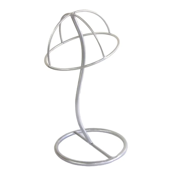 Innovative Maxbell 12'' Metal Wigs Holder Stand Caps Hanger Hats Display Holder Rack Silver Practical