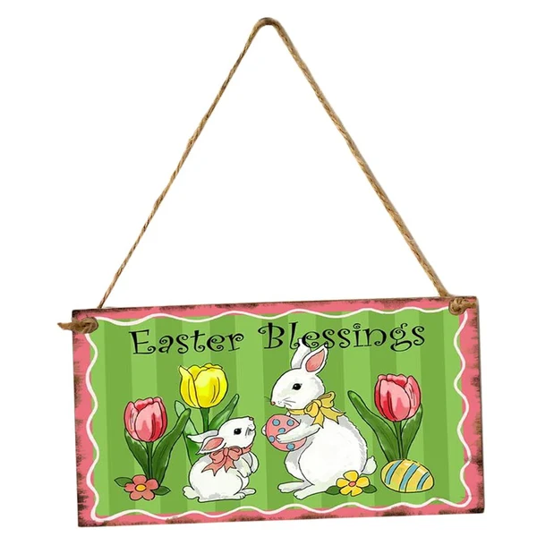 Luxury Maxbell Easter Wooden Plaque Decoration Door Hanging Display Sign Easter Blessings High-Grade