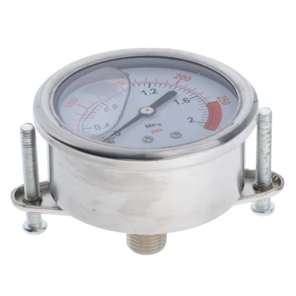 Enhanced Maxbell Pressure Gauge Stainless Steel Case Liquid Filled Back Mount 0-300psi Functional