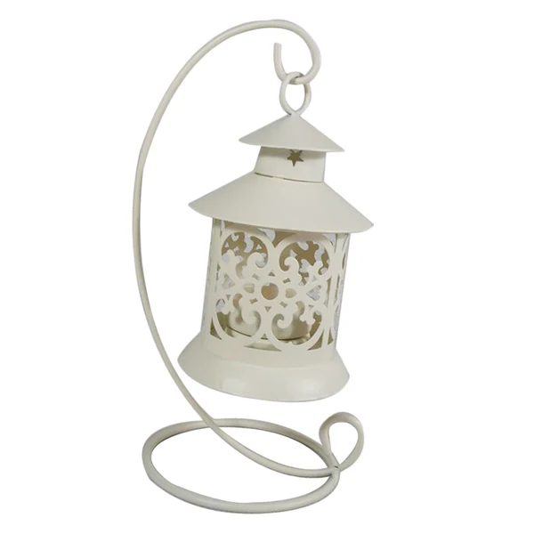 Durable Maxbell Hollow Iron Candlestick Candle Tealight Holder for Home Wedding Decor White Sustainable