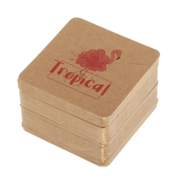 Convenient Maxbell 100pcs Jewerly Tag Square Stud Display Packing Card for Gift Tag Label K Stylish