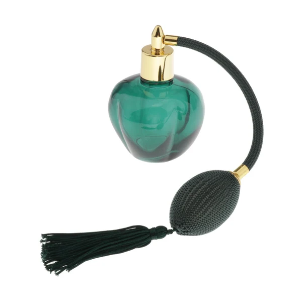 Easy-to-Use Maxbell 100ml Empty Glass Perfume Bottle Long Bulb Tassel Spray Atomizer green Outstanding