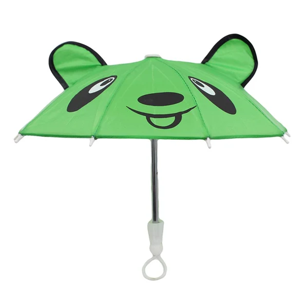 Minimalist Maxbell Colorful Cartoon Mini Umbrella Fit for 18 Doll Clothes Accessories Green Flexible