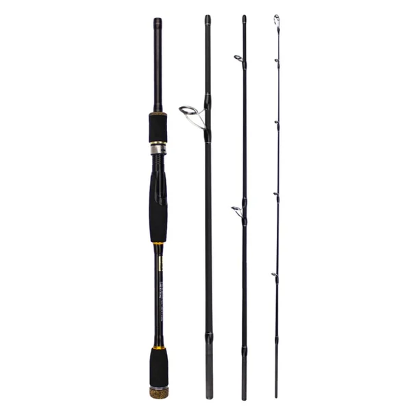 Pure Maxbell 4 Section Carbon Fiber Fishing Rod Ultralight Lure Pole Straight Handle 2.1m Easy-to-Use