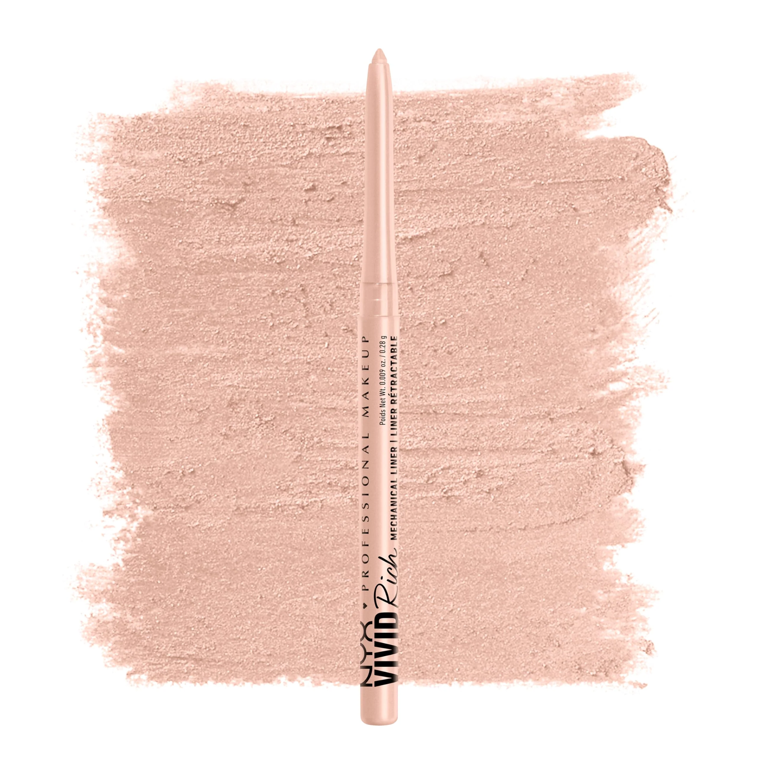 Advanced NYX PROFESSIONAL MAKEUP Mechanical Eye Pencil Vivid Rich Mechanical Creamy Retractable Eyeliner - Quartz Queen White Eyeliner Reusable