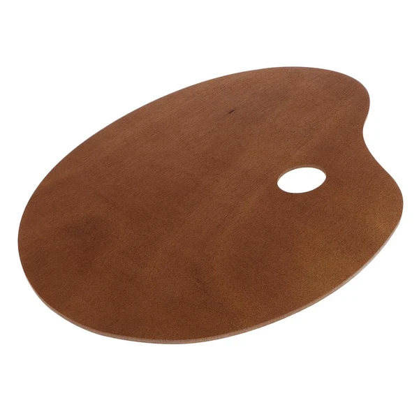 Environmentally Friendly Maxbell Wood Paint Tray Palette for Watercolor Oil Acrylic Paint Art Oval 25x30cm Effective