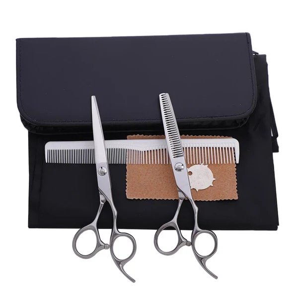 Genuine Maxbell 6 Stainless Steel Barber Cutting Thinning Texturizing Scissors Comb Set Silver 01 Original