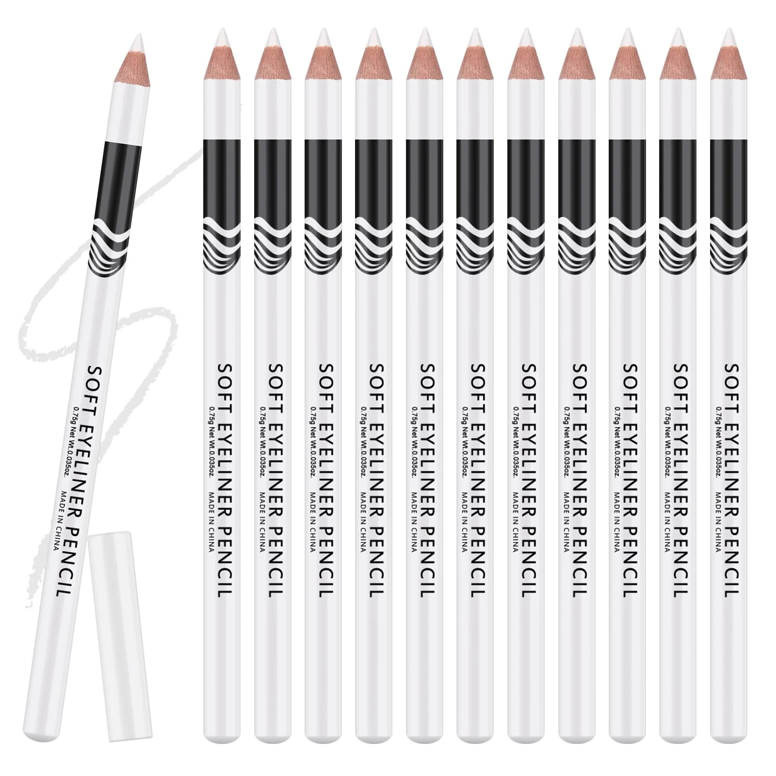 Certified Ownest 12 Pcs White Eyeliner Highlighter Pen White Pearl Eyeliner Pencil Set Soft Shimmer Liner Shadow Pencil Lasting Smooth Cream Eye Liner Pen Official