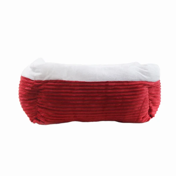 Maxbell Winter Soft Warm Plush Square Nest Bed for Small Medium Dogs Cat Red Versatile