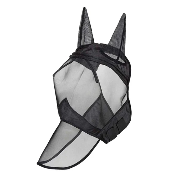 Secure Maxbell Horse Fly Mask Full Face Mask with Ears and Long Nose Breathable M Lightweight