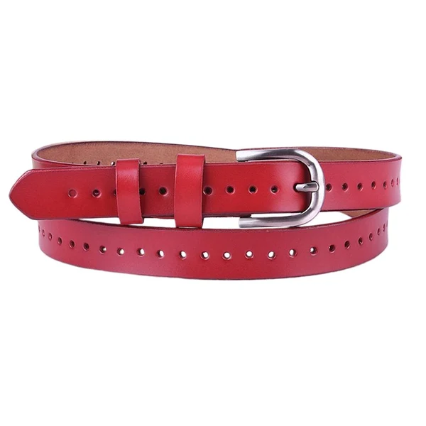 Safe Maxbell Leather Belt with Single Prong Buckle Casual Pants Waist Belt Strap Red Excellent
