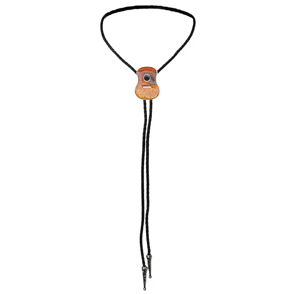 Eco-Friendly Maxbell Nostalgic Countryside Wood Guitar Bola Tie Western Necktie Jewelry Coffee Crafted