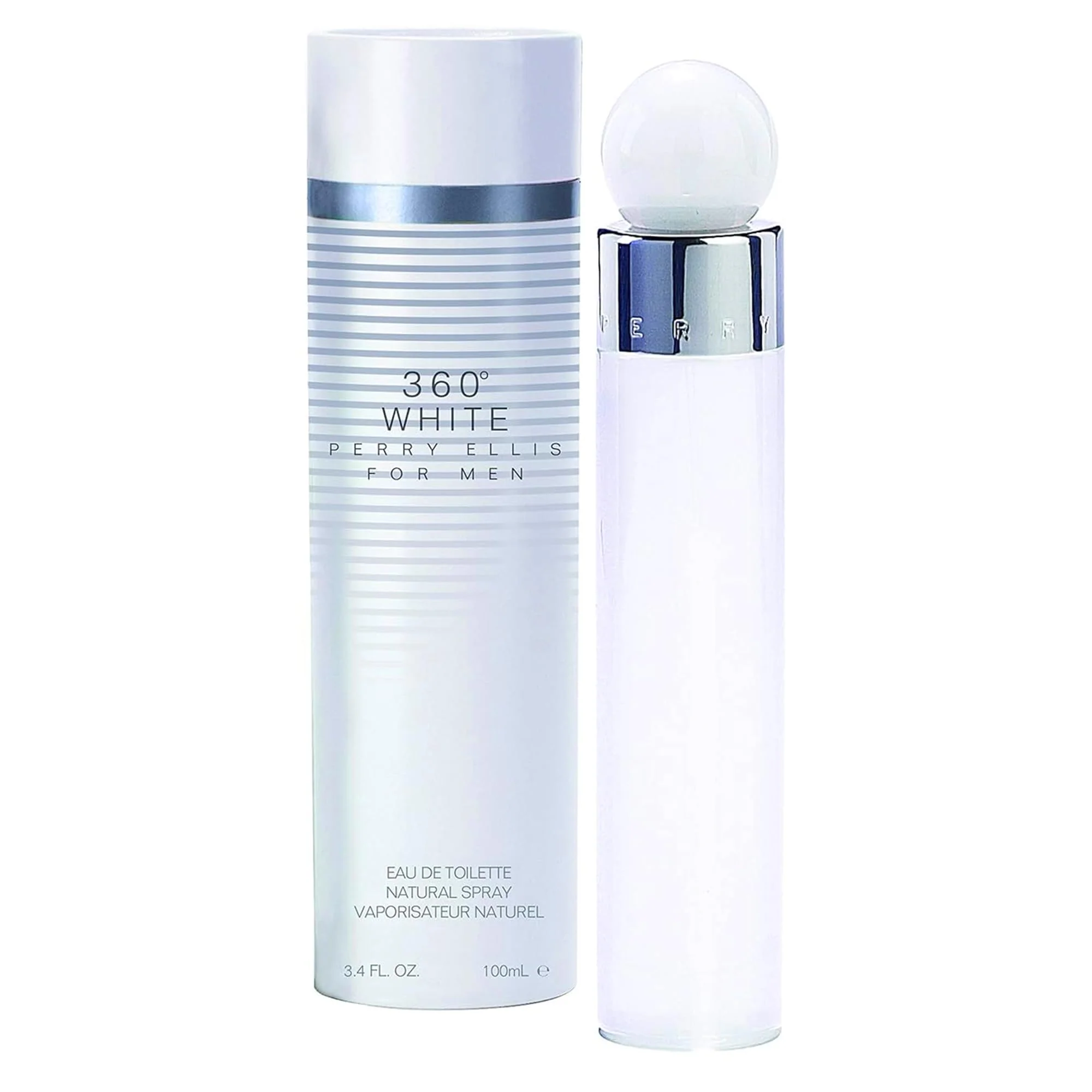 Secure Perry Ellis 360° White Eau De Toilette Spray for Men - Mens Cologne Long Lasting Perfume EDT Fragrance with Notes of Cedar Wood Cardamom Vanilla Professional