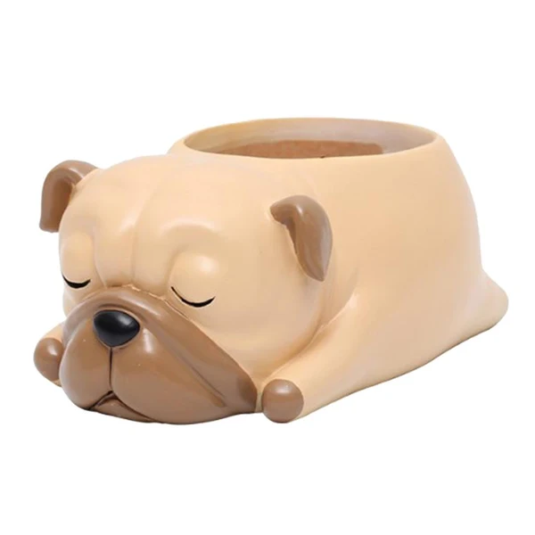 Genuine Maxbell Dog Shape Resin Succulent Pot Plant Box Fairy Garden Decoration DIY Pug Unique