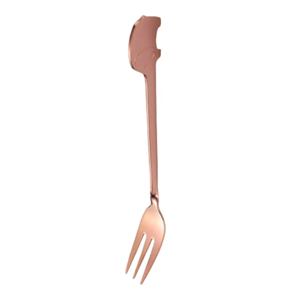 Elegant Maxbell Stainless Steel Utensils Coffee Tea Dessert Spoon Fork Rose Gold Fork Flexible