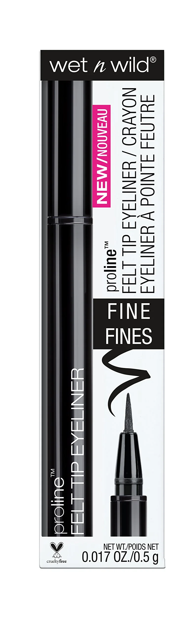 Trusted wet n wild Proline Felt Tip Eyeliner Black 0.017 Fluid Ounce C875B Proven