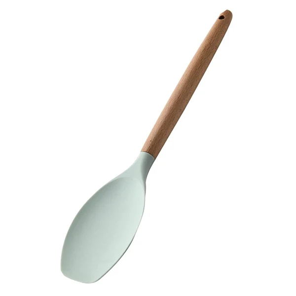 Durable Maxbell Silicone Non Stick Kitchen Cooking Utensil Set Wooden Handle Scoop Contemporary