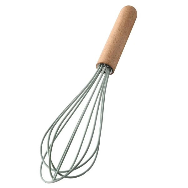 Authentic Maxbell Silicone Non Stick Kitchen Cooking Utensil Set Wooden Handle Egg Whisk Elegant