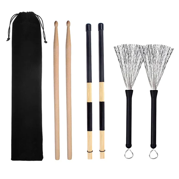 Superior Maxbell Wooden 5A Drumsticks Wire Brushes Rod Brush Sticks Drum Accessories Parts Detailed