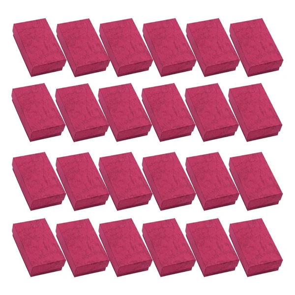 Original Maxbell 24 Pieces Jewelry Gift Box Set Paper Cardboard Jewelry Holder Cases Rose Red Traditional