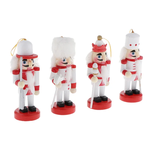 Unique Maxbell 4pcs Wooden Nutcracker Solider Figures Puppet Toy Christmas Ornaments Decor Genuine