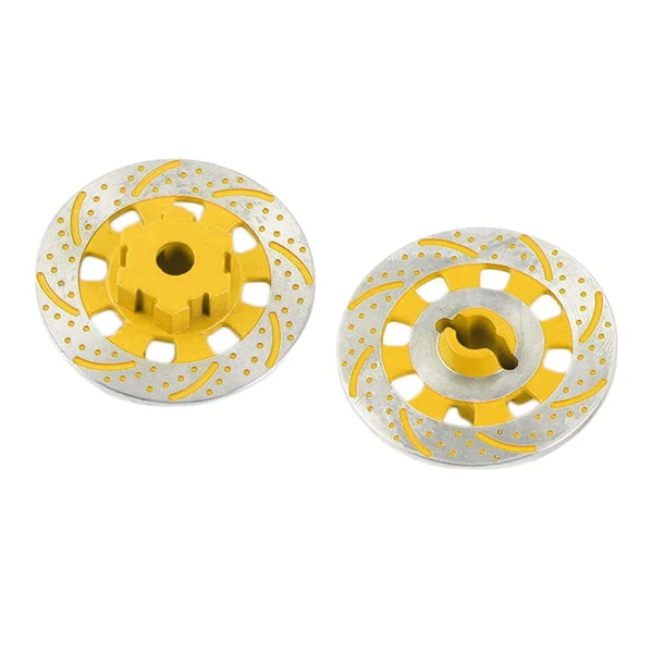 Artisan Maxbell 2Pcs Metal Wheel Rim Brake Disc for 1 7 RC Bigfoot RC Monster Trucks Yellow Durable
